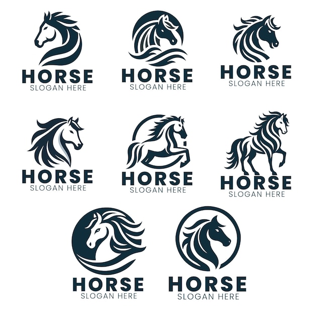 Una colección de logotipos de caballos vectoriales