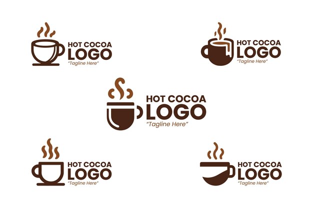 Colección de logotipos de cacao caliente