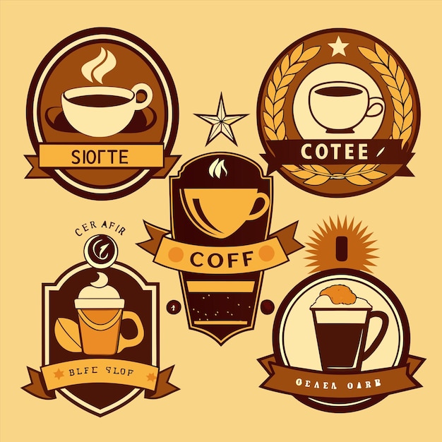 una colección de logotipos para café y café