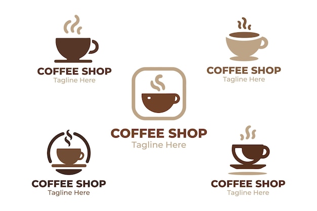 Colección de logotipos de cafetería