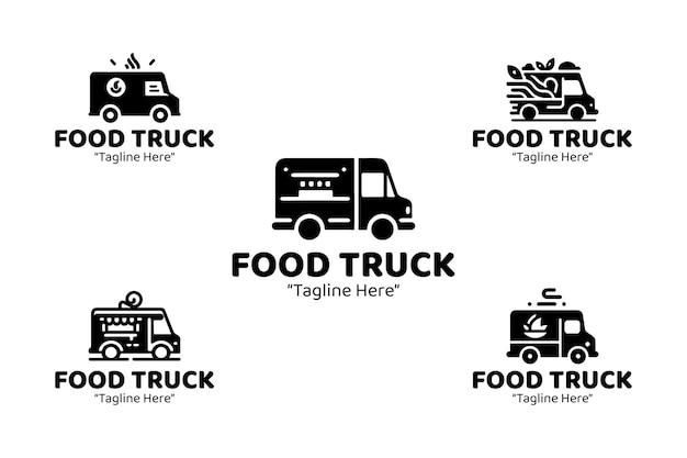 Colección de logotipos de camiones de comida Silhoutte