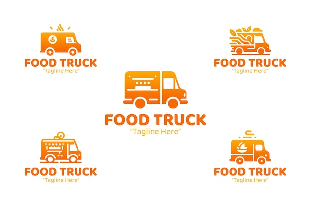 Colección de logotipos de camiones de comida