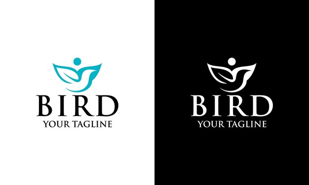 Colección de logotipos de caridad con idea creativa de elemento paloma