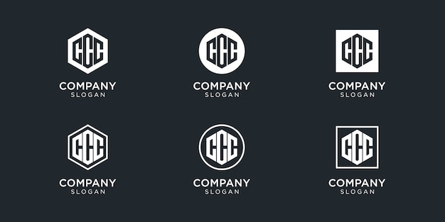 Colección de logotipos de ccc de letra monograma moderno para empresa