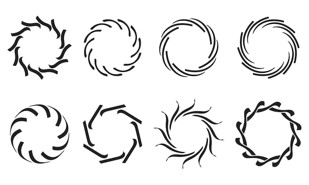 Colección de logotipos de círculos abstractos Logotipo de líneas radiales abstractas Frontera circular abstracta