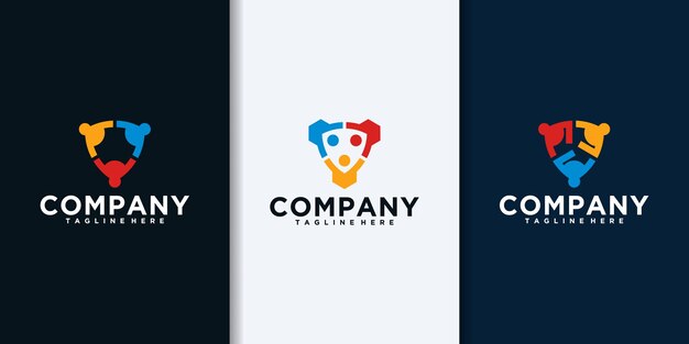 Colección de logotipos comunitarios. Vector de diseño de logotipo