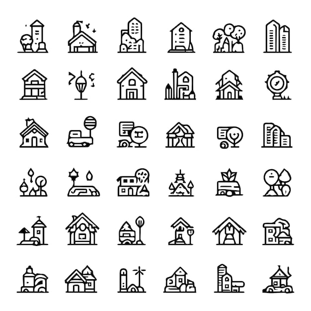 Colección de logotipos de construcción iconos de bienes raíces
