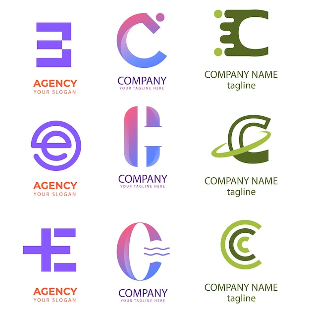Colección de logotipos de Creative Gradient E