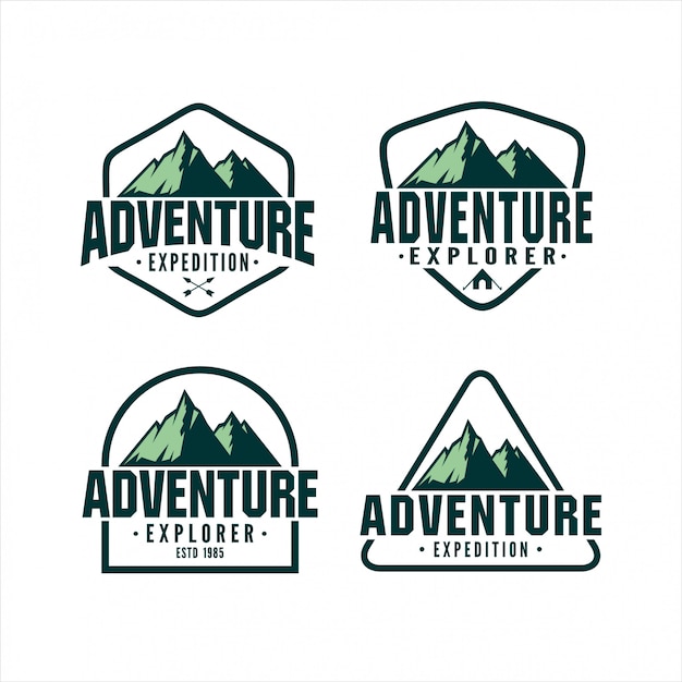 Colección de logotipos de diseño adventure explorer