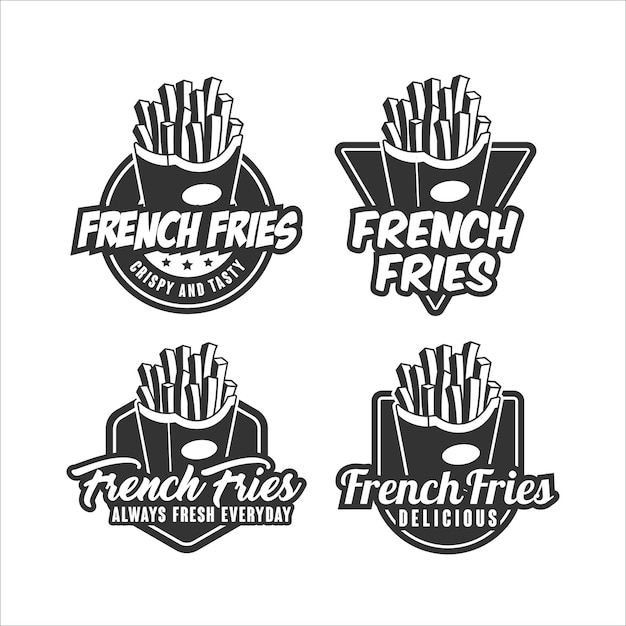 Vector colección de logotipos de diseño de papas fritas