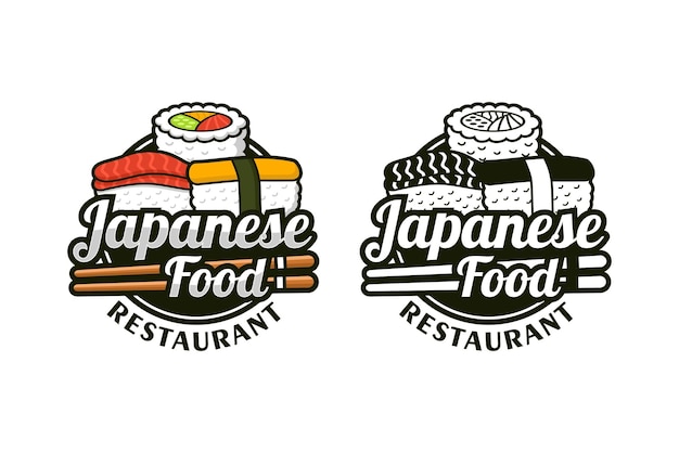 Colección de logotipos de diseño de restaurante de comida japonesa