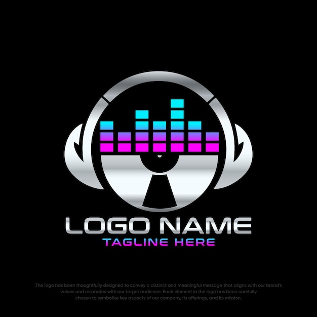 colección de logotipos de dj de gradiente vectorial