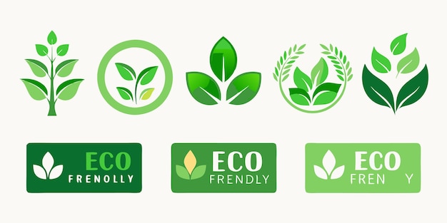 una colección de logotipos para ecológicos