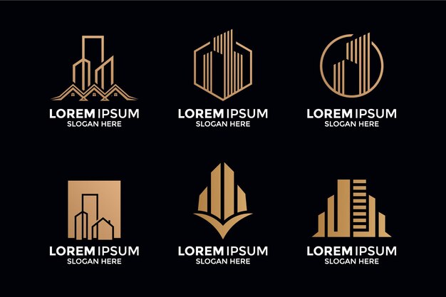 colección de logotipos de edificios y casas