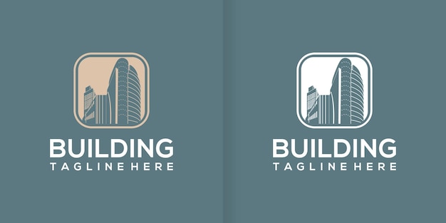 Colección de logotipos de edificios de gran altura en edificios modernos y de lujo de Dubai