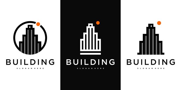 Colección de logotipos de edificios Premium Vector