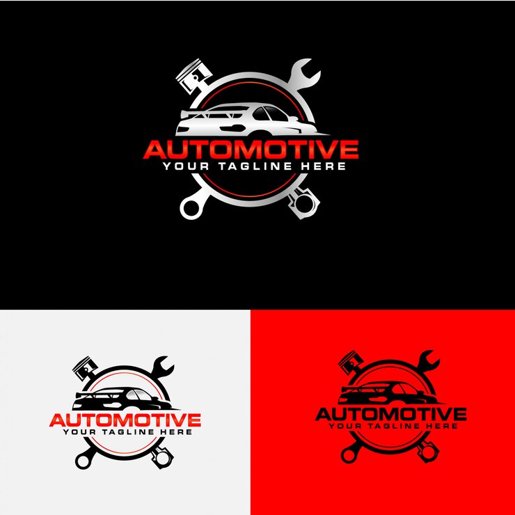 Vector colección de logotipos de empresas de servicios de automóviles.