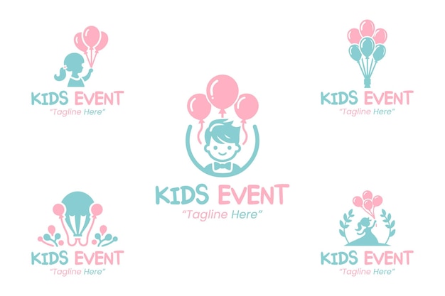 Colección de logotipos para eventos infantiles