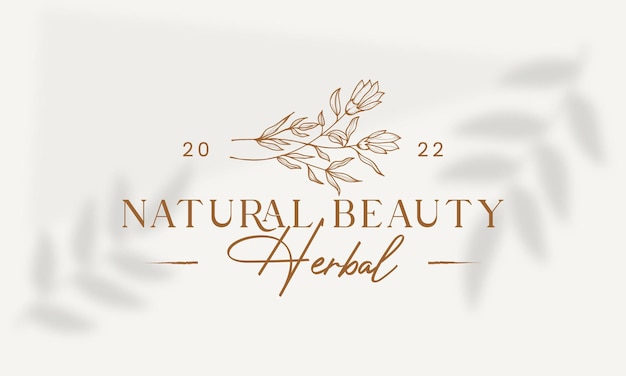 Vector colección de logotipos femeninos botánicos florales dibujados a mano para belleza, natural, orgánico vector premium