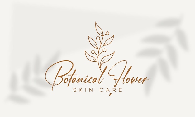 Vector colección de logotipos femeninos botánicos florales dibujados a mano para belleza, natural, orgánico vector premium