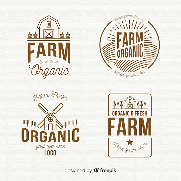 Colección de logotipos flat farm