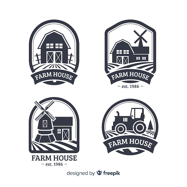 Colección de logotipos flat farm