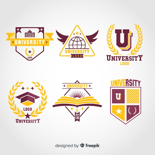 Vector colección de logotipos flat de universidad