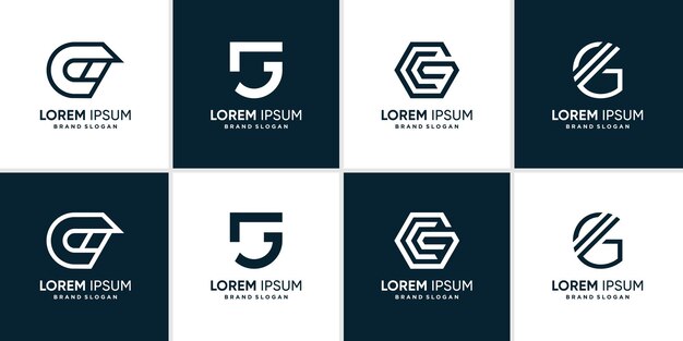 Colección de logotipos G con concepto moderno Vector Premium