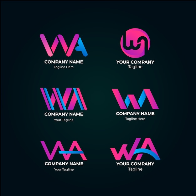Colección de logotipos de Gradient wa