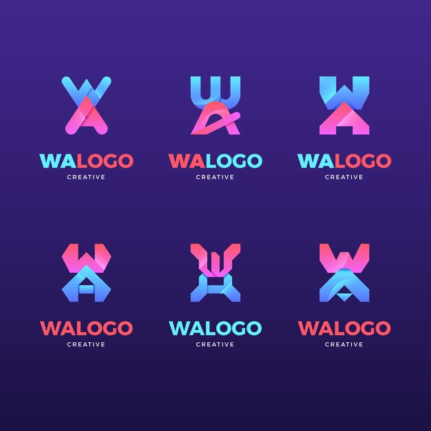 Colección de logotipos de Gradient wa