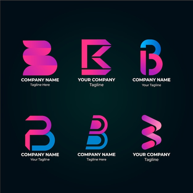 Colección de logotipos de gradiente b