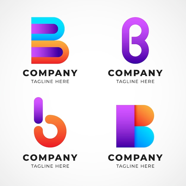 Colección de logotipos de gradiente b