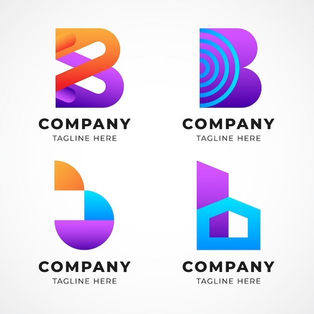 Colección de logotipos de gradiente b