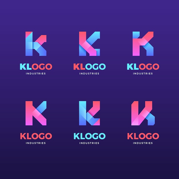 Colección de logotipos de gradiente k