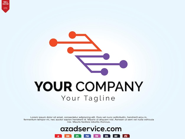 Colección de logotipos gradientes de tecnología