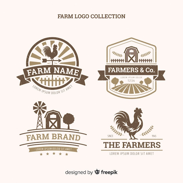 Vector colección de logotipos de granja