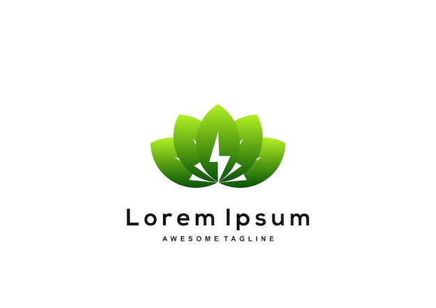 Colección de logotipos de hojas de energía degradada