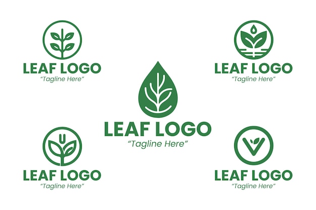 Colección de logotipos de hojas