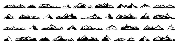 Colección de logotipos de iceberg en un diseño plano Conjunto de iceberg oceánico en un diseño plano