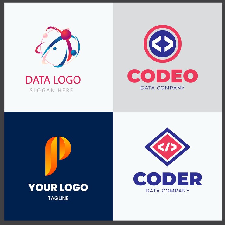 Vector una colección de logotipos, incluido el código