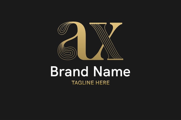 Colección de logotipos iniciales llamativos y distintivos con hacha de letras