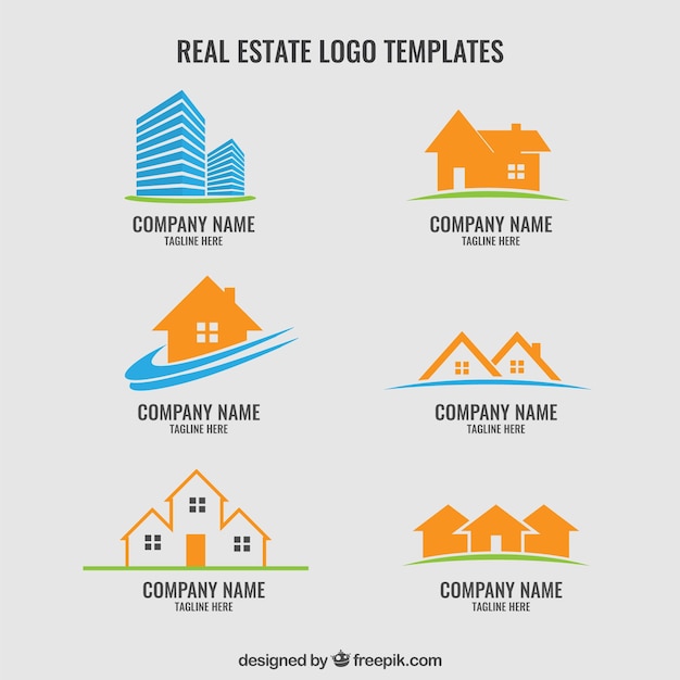 Vector colección de logotipos de inmobiliarias