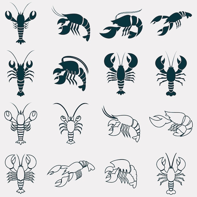 colección de logotipos de langosta