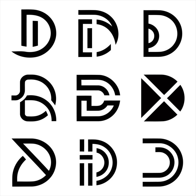 Colección de logotipos de la letra D