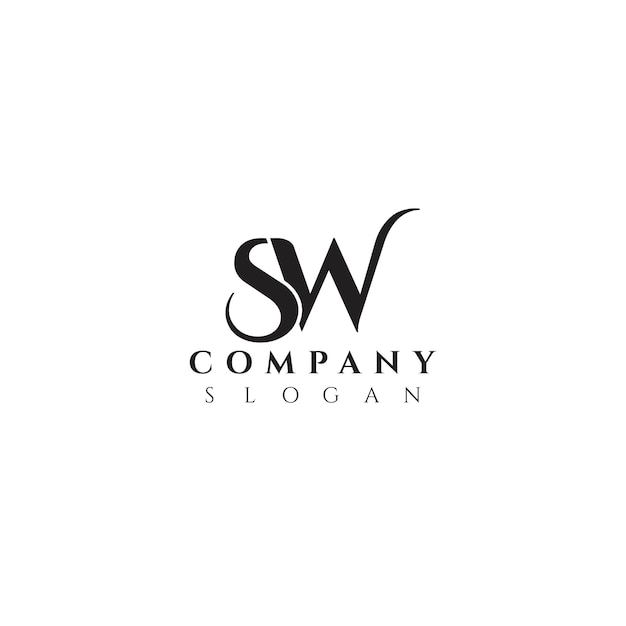 Colección de logotipos de letra s y plantilla de diseño de logotipo de sw inicial