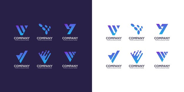 Colección de logotipos de la letra v