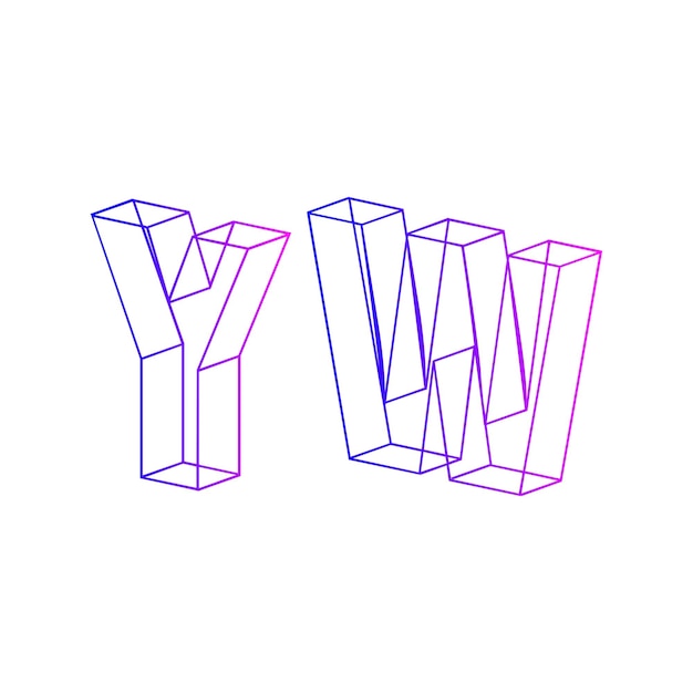 Colección de logotipos de la letra yw