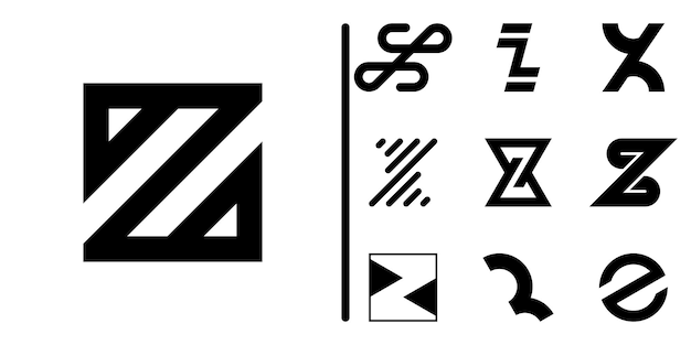 Colección de logotipos de la letra Z Premium Vector