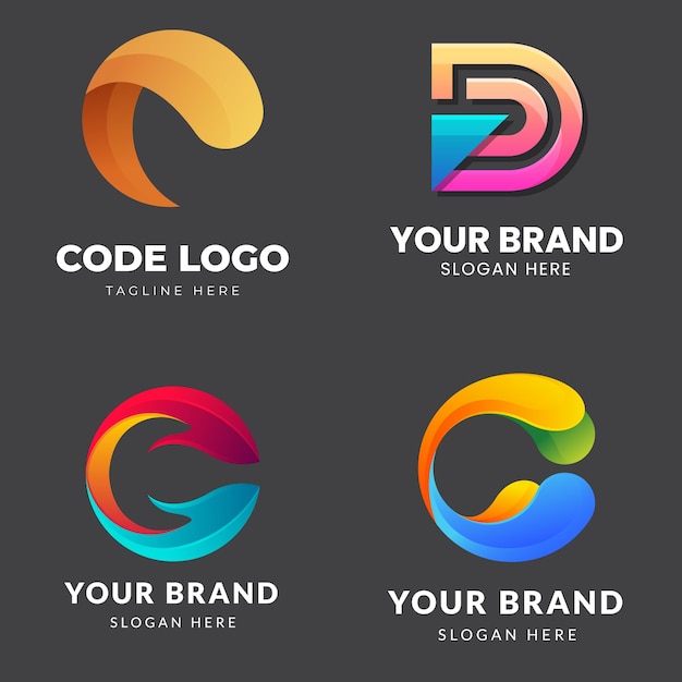 Colección de logotipos de las letras O Premium Vector