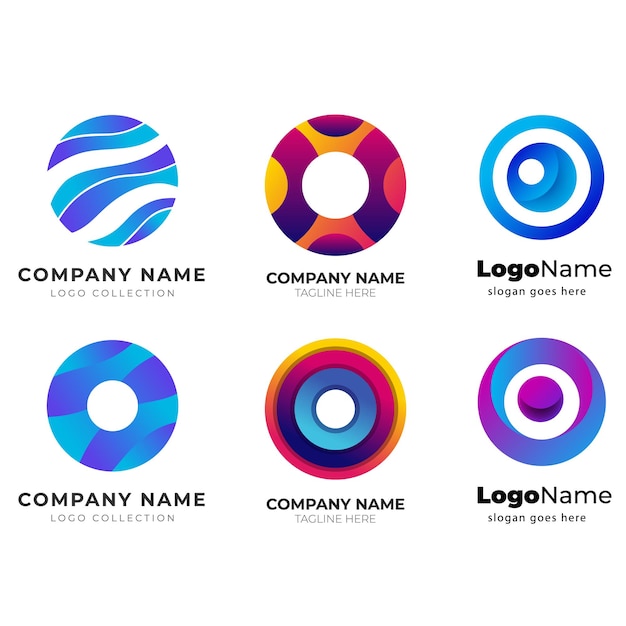 Colección de logotipos de las letras O Premium Vector